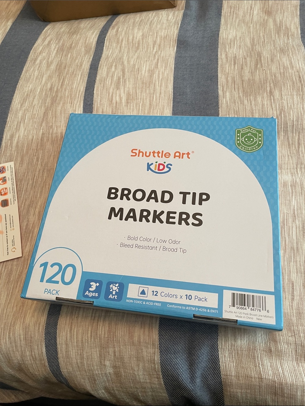Shuttle Art Kids Broad Tip Markers - Blue & White Box (120 Pack)